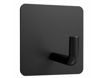 Haczyk łazienkowy samoprzylepny czarny kwadratow